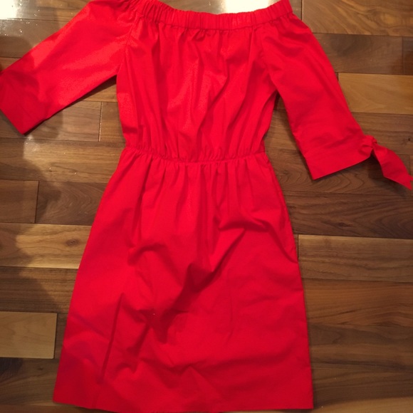 Red H&M 4/34 off shoulder A-line dress, almost new, hot holiday look! - Picture 1 of 6